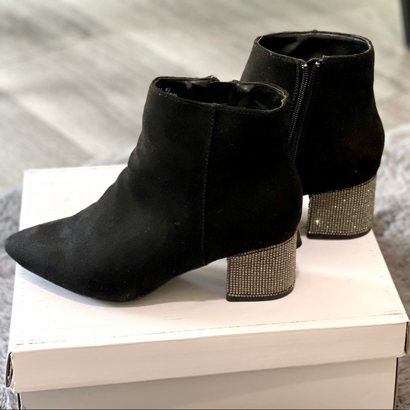 Shoes - New in box- A Sparkle in your step black Rhinestone Ankle Booties